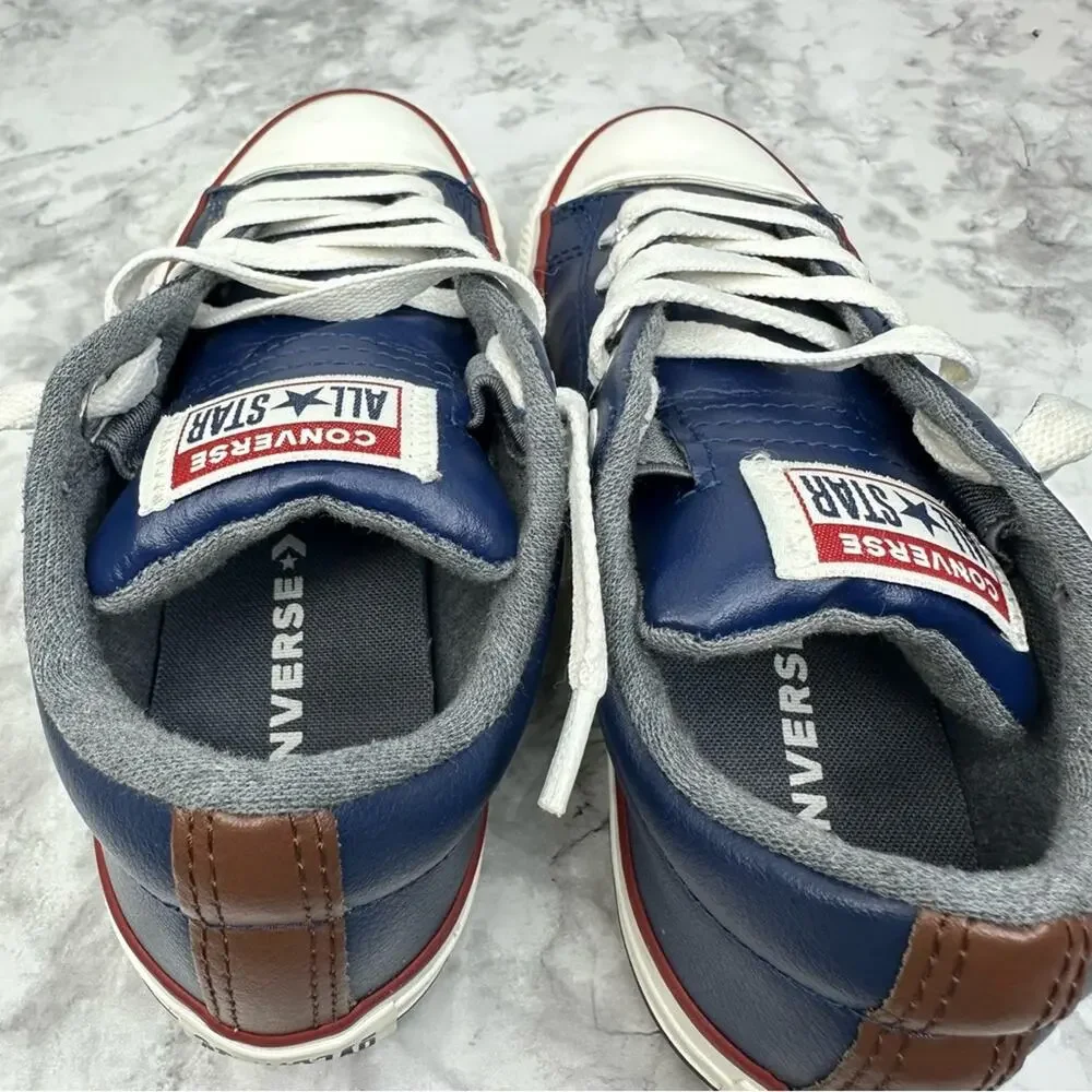 CONVERSE   All Star Chuck Taylors, Navy Blue Leather Youth Sneaker Size 1